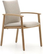 Dining tuinstoel | SUNS Florine | Teakhout | Taupe | Stapelbaar | Kees Smit Tuinmeubelen