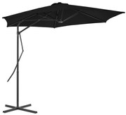 vidaXL Parasol met stalen paal 300x230 cm zwart