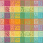 Rond katoenen tafelkleed Arc En Ciel met acrylcoating in jacquardweving