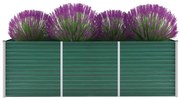 vidaXL Plantenbak verhoogd 240x80x77 cm gegalvaniseerd staal groen