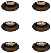 Set van 6 Moderne inbouwspot zwart AR70 - Dept GU10 Binnenverlichting Lamp