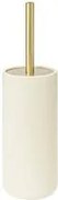 5Five Savona Toiletborstel in houder 10x35cm - Polyresin kunststeen - Ivoor - Modern&amp;luxe