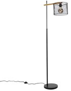 Industriële vloerlamp zwart - Drum Mesh