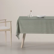 Dekoria Rechthoekig tafelkleed, zielono białe pasy (1,5cm), 130 x 160 cm