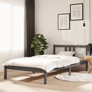 vidaXL Bedframe massief hout grijs 100x200 cm