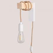 Wandlamp Tina Natural Wit – Natuurlijk Hout - Sklum