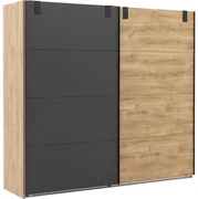 Goossens Basic Kledingkast Industrial, Slaapkamerkast 225 cm breed, 210 cm hoog, 2x schuifdeur