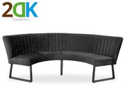 Tweedekans - Eetkamerbank - Hengelo - geschikt voor ronde tafel 150 cm - stof Element donkergrijs 22