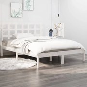 vidaXL Bedframe massief hout wit 135x190 cm 4FT6 Double