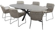 Aprilla Privada dining tuinset 240x113xH75 cm 7 delig Pure hpl  4 Seasons Outdoor