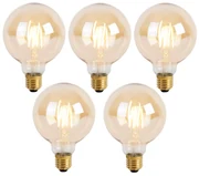 Set van 5 E27 3-staps dimbare LED lamp G95 Goldline 5W 530 lm 2200K