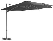 vidaXL Zweefparasol met stalen paal 300 cm antraciet