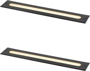 St van 2 moderne grondspots zwart 50 cm incl. LED IP65 - Eline