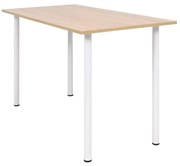 vidaXL Eettafel 120x60x73 cm eikenkleur en wit