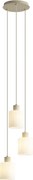 Scandinavische hanglamp beige met wit glas rond 3-lichts - Wisp