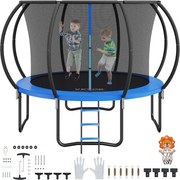 VEVOR Tuintrampoline 86 cm Ladderhoogte, Kindertrampoline voor binnen en buiten met een draagvermogen van 150 kg, Trampolines met 360° veiligheidsnet en schokdempend, Buitentrampolines voor kinderen en volwassenen