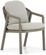 Tuinstoel stapelbaar Aluminium/rope Taupe-naturel-bruin Santika Guss