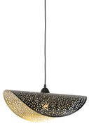 Oosterse hanglamp zwart met goud 50 cm - Japke