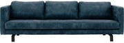 Goossens Excellent Bank Nuance blauw, leer, 4-zits, urban industrieel