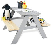 Pinolino Kinderpicknicktafel met bank Nicki für 4 hout grijs