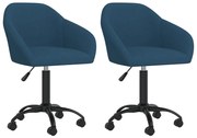 vidaXL Eetkamerstoelen draaibaar 2 st fluweel blauw