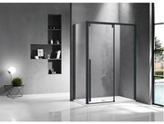 Saniclass Neptune douchecabine 150x90cm met schuifdeur 8mm veiligheidsglas met anti kalk zwart mat sw491388/sw491395