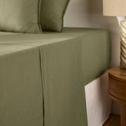 Effen plat laken in gewassen katoen, Scenario