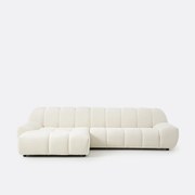 Hoekbank links, dik fluweel, Nuria