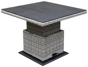 Miami lounge-diningtafel 90x90xH47-71 cm in hoogte verstelbaar wit grijs