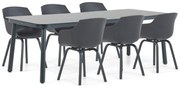 Tuinset 6 personen 220 cm Kunststof Grijs Lifestyle Garden Furniture Salina/Tavano