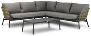 Hoek loungeset 4 personen Aluminium/wicker Taupe Coco Nathan/Rimini
