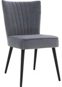 Goossens Eetkamerstoel Rob blauw velvet stof leuning, urban industrieel