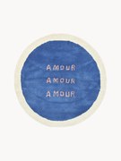 Rond hoogpolig vloerkleed Amour, handgetuft