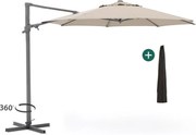 + 10% kassakorting | Parasol Shadowline Francisco | Inclusief hoes | Rond | 330cm | Met draaihendel | Bruin | Kees Smit Tuinmeubelen
