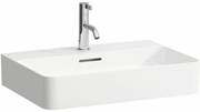 Laufen VAL wastafel 42x65x11.5cm met kraangat met overloop geslepen onderzijde SaphirKeramik wit h8162840001041