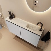 Mondiaz Ture DLux toiletmeubel 100cm plata met wastafel ostra rechts met kraangat