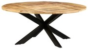 vidaXL Eettafel rond 175x75 cm ruw mangohout