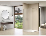 Van Rijn Products ST01 Vaste wand - 118x200cm - gesatineerd glas - dikte 8mm - muurprofiel - stabilisatiestang - RVS ST01RVS120PRGS