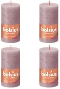 Bolsius Stompkaarsen Shine 4 st rustiek 130x68 mm ash rose