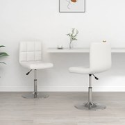 vidaXL Eetkamerstoelen 2 st kunstleer wit