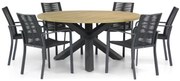 Tuinset Ronde Tuintafel 6 personen 160 cm Rope Grijs Santika Furniture Santika