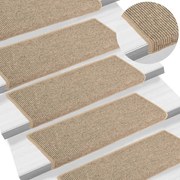 vidaXL Trapmatten zelfklevend 15 st 65x25 cm donkerbeige