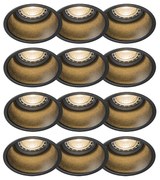 Set van 12 moderne inbouwspots zwart - Dept