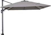 Garden Impressions Hawaii zweefparasol 300x300 cm - frame carbon black - licht grijs doek