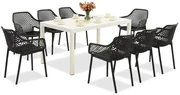 King/Aria wit en antraciet tuinmeubelset voor 8 personen Bica