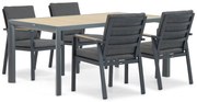 Tuinset 4 personen 180 cm Aluminium/teak Grijs Lifestyle Garden Furniture Marseille/Borello