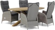 Tuinset 4 personen 200 cm Wicker Grijs Garden Collections Lincoln/Boston