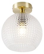 Art Deco plafondlamp messing met helder glas - Sphere Art Deco E27 rond Binnenverlichting Lamp