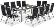 Garden Point aluminium tuinmeubelen met grote Polywood Verona tafel voor 12 personen