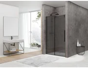 Van Rijn Products ST06 Softclose schuifdeur - 138x200cm - rookglas - dikte 8mm - incl. greep - zwart ST06300140ZWGR